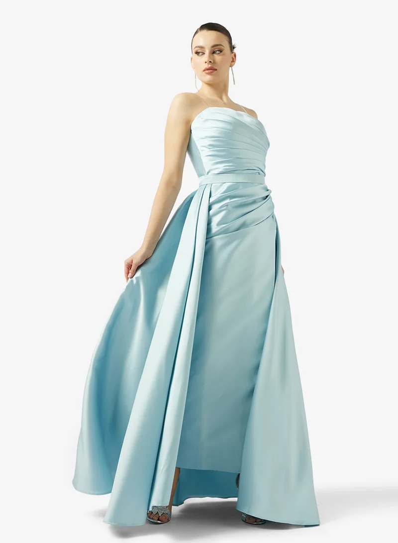 اكاديا فاشن فستان تافتا مكشكش بكتف مكشوف